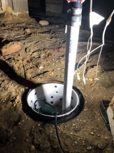 zeek plumbing sump pump installed crawl space